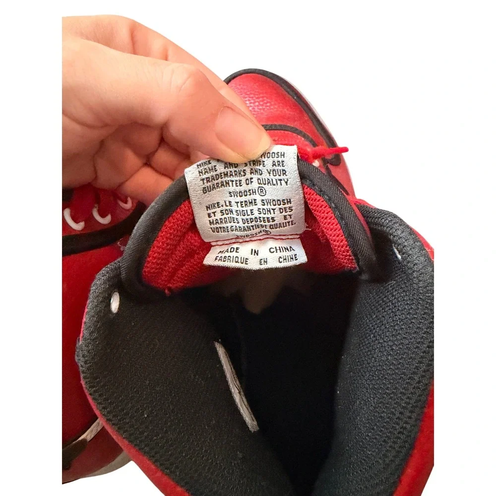 Nike Alphaballer Mid Red Black Leather High Top Sneakers‎ Men US 8 EUR 41 - Picture 5 of 8